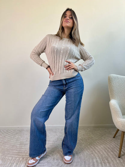 PULLOVER TRECCIA BEIGE