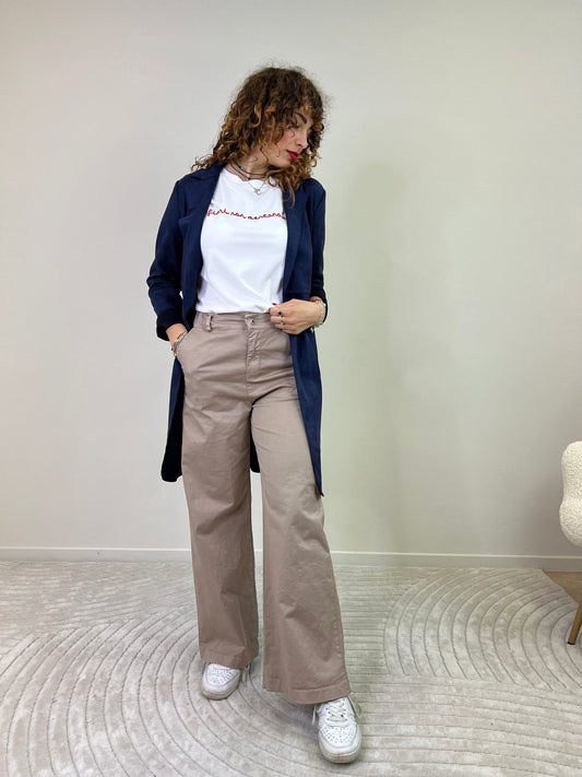 LONDON pantaloni wide leg canapa taglia M