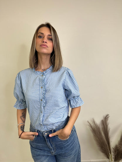 CAMICIA VICHY AZZURRO