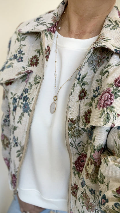 COLLANA QUARZ PENDENTE BIANCO