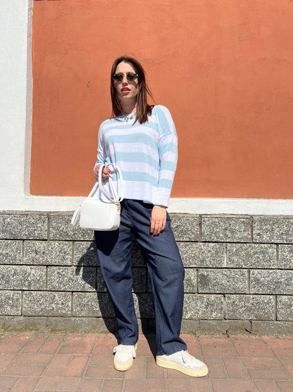 GUENDALINA MAGLIA RIGONI BIANCO & ACQUAMARINA