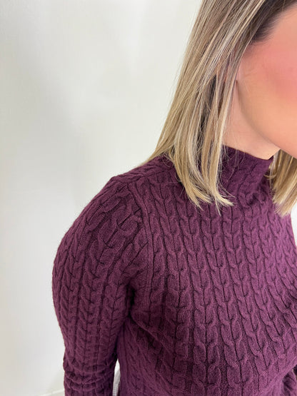 COLETTE PULLOVER TRECCIA PRUGNA
