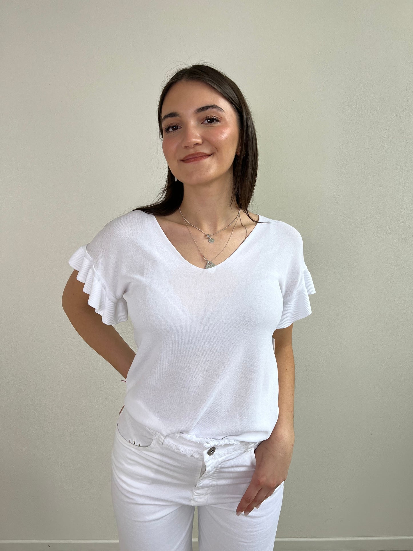THELMA MAGLIA IN FILO 
BIANCO