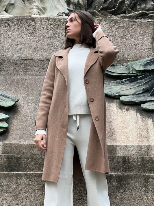 FIONA CAPPOTTO IN MAGLIA CAMEL