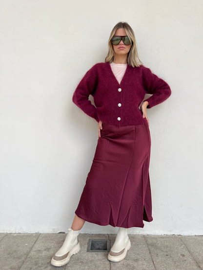 CLIO CARDIGAN MOHAIR BORGOGNA