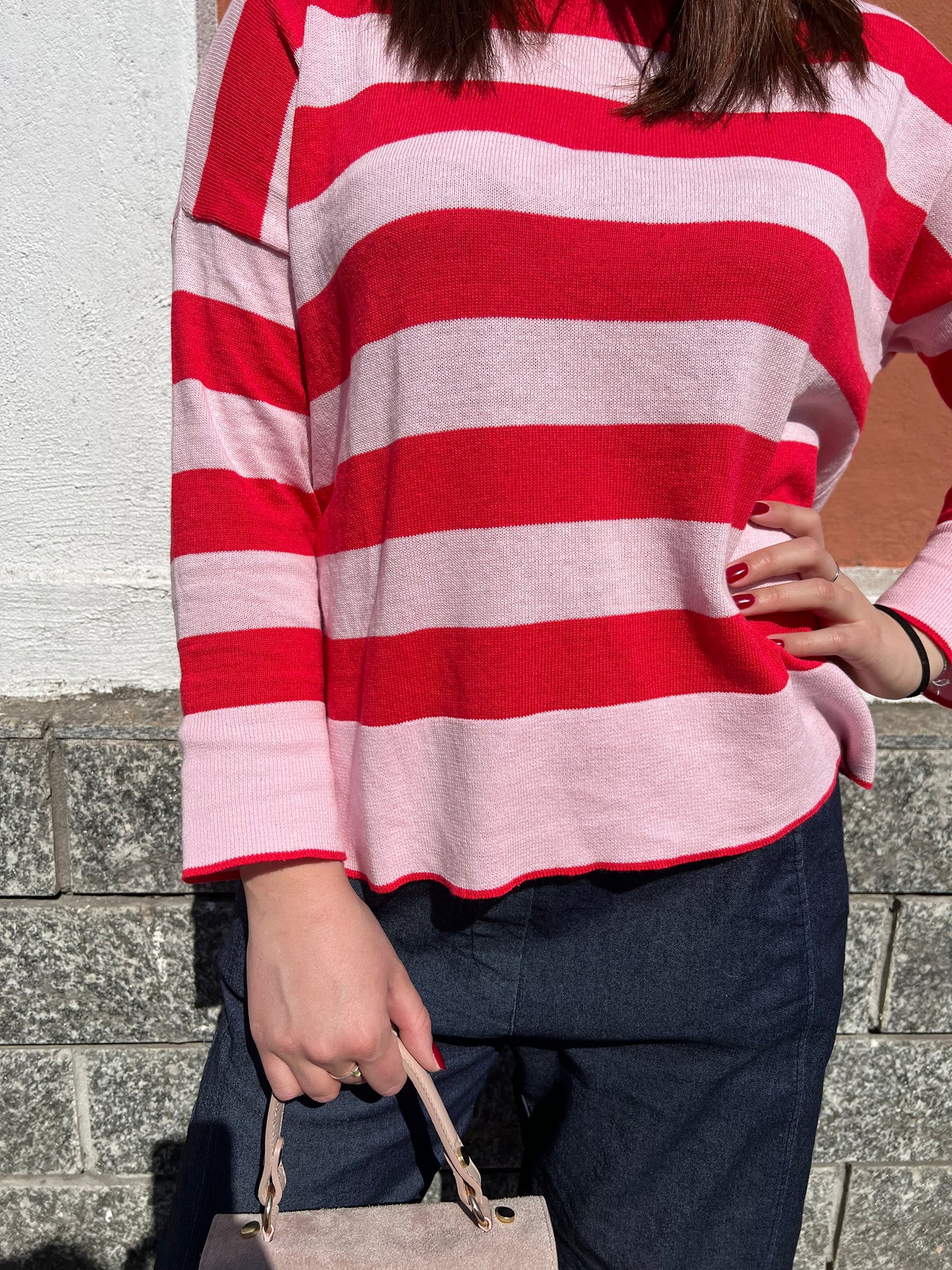 GUENDALINA MAGLIA RIGONI CIPRIA & ROSSO FRAGOLA