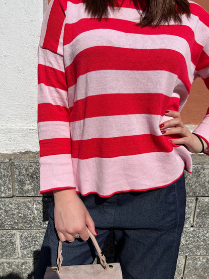 GUENDALINA MAGLIA RIGONI CIPRIA & ROSSO FRAGOLA