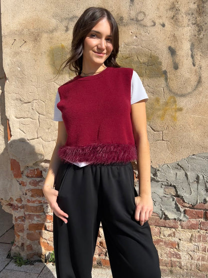 GOSSIP GILET BURGUNDY