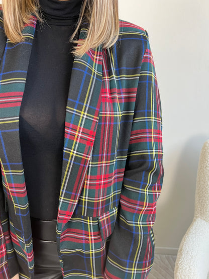 GIACCA TARTAN FONDO NERO