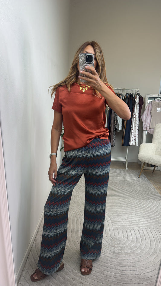 PANTALONE CHEVRON BLU