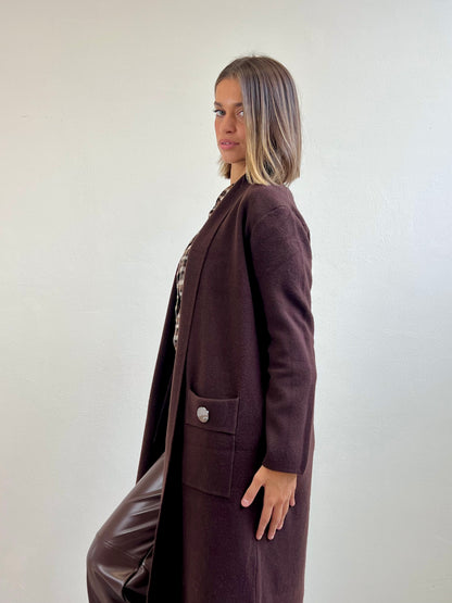 MAXI -CARDIGAN CIOCCOLATO