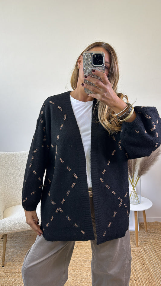 MAXI CARDIGAN NERO