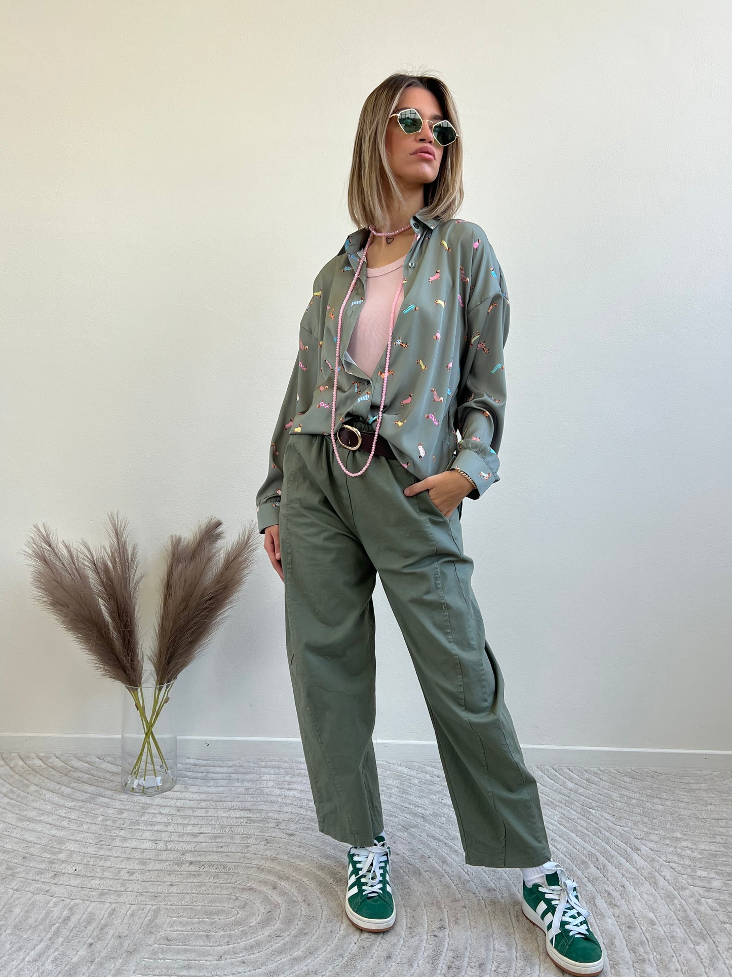 GESSY PANTALONE OVETTO MILITARE