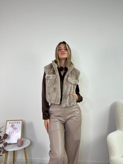 GiLET ECOFUR CAPPUCCINO