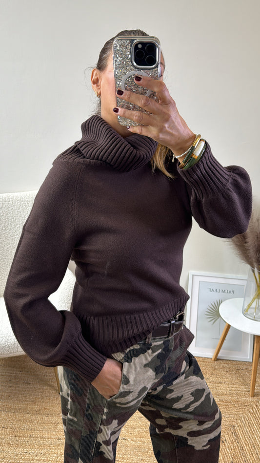 ERA MAGLIONE COLLO CIOCCOLATO