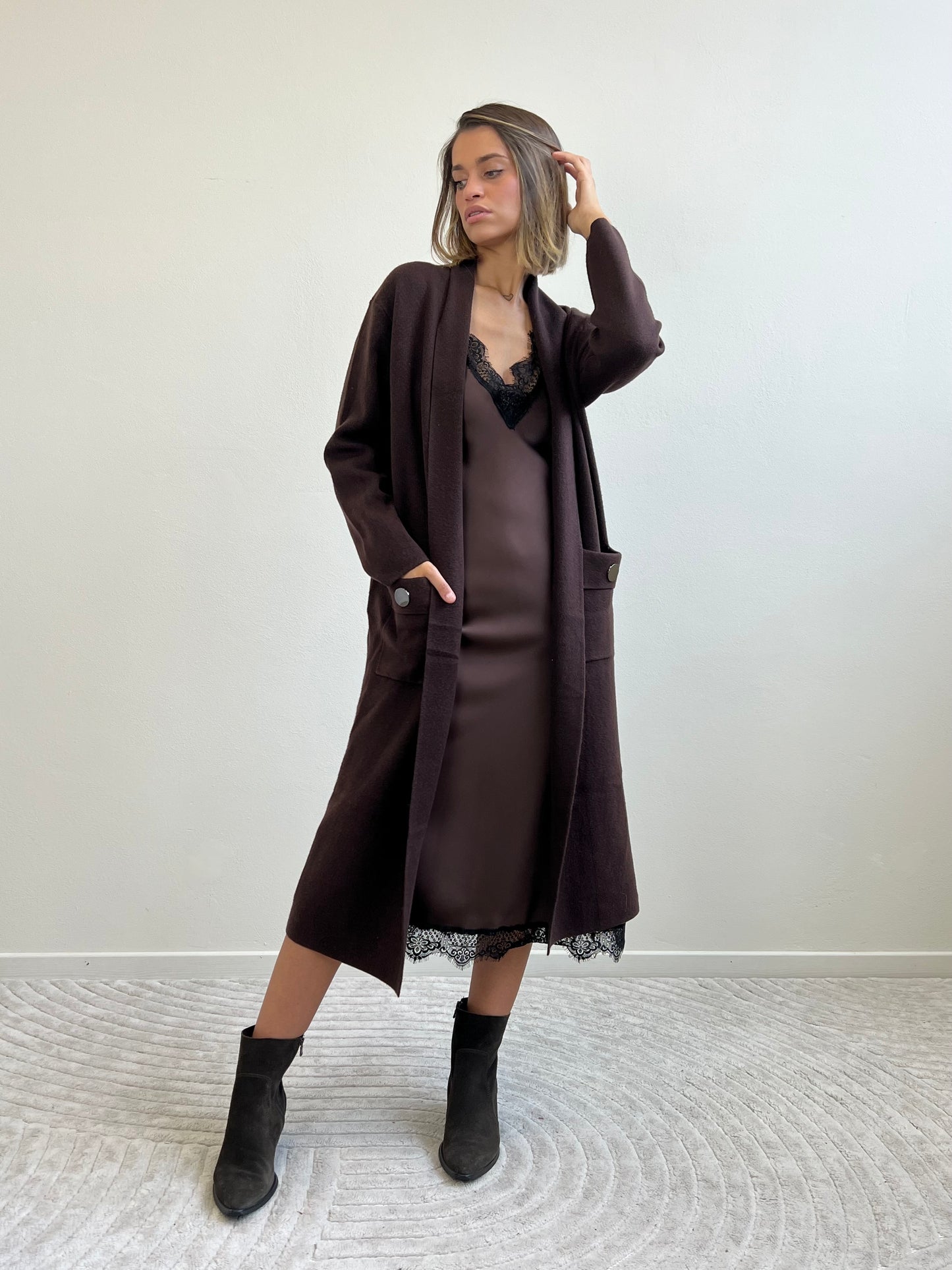 MAXI -CARDIGAN CIOCCOLATO