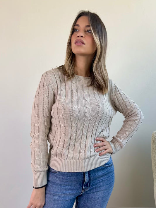 PULLOVER TRECCIA BEIGE