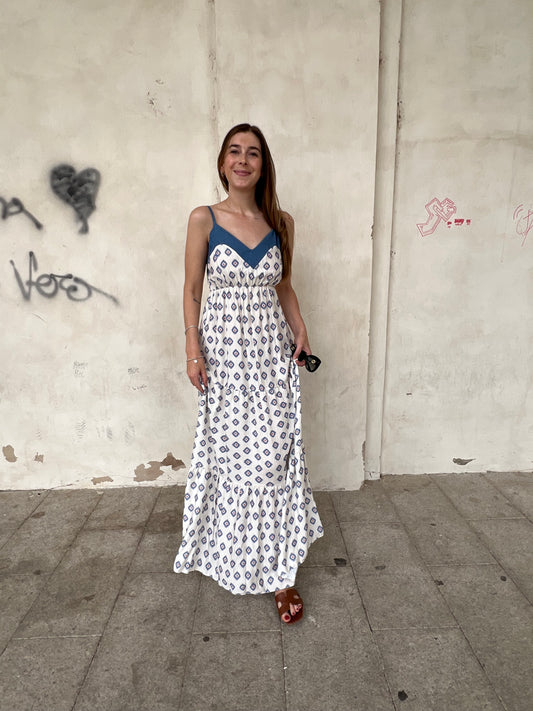 LERICI MAXI DRESS VAR. BIANCO & AZZURRO