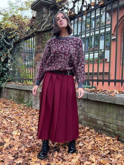 PULLOVER MACULA BORDEAUX BEIGE GRIGIO