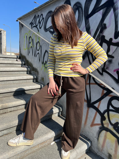 T.SHIRT A RIGHE PONZA GIALLO