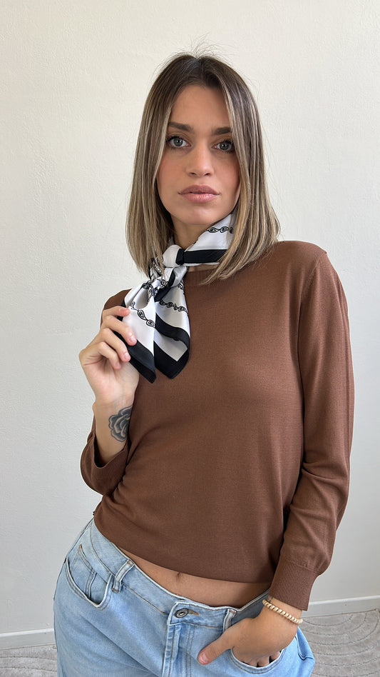 LEONOR MAGLIA IN VISCOSA CACAO