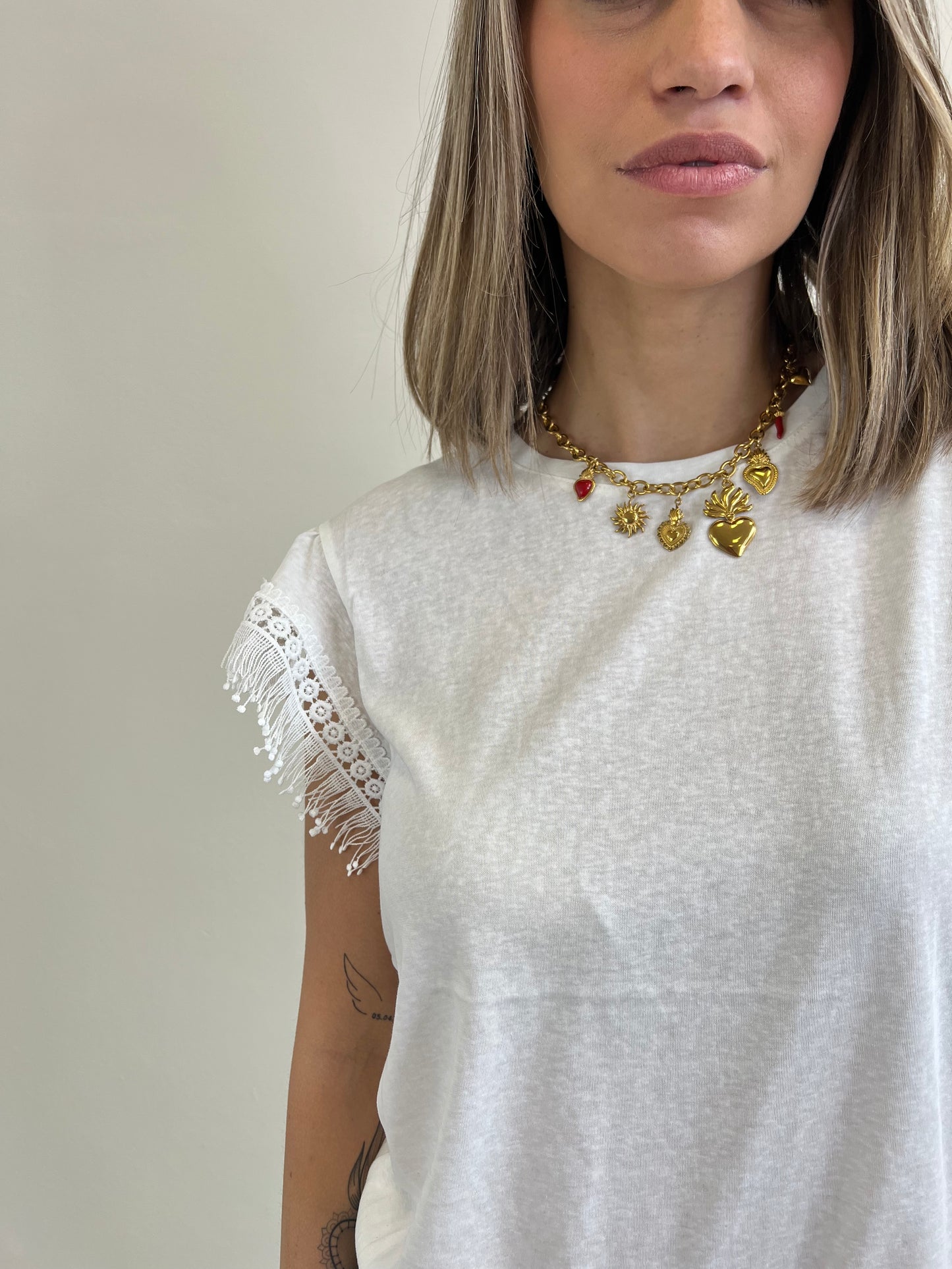 T.shirt YLENIA LATTE TAGLIA L/XL