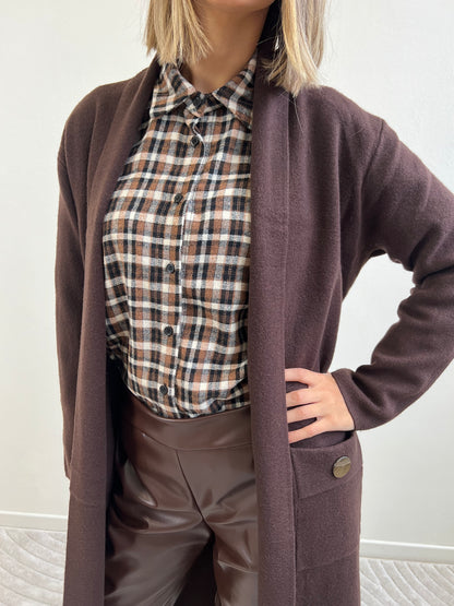 MAXI -CARDIGAN CIOCCOLATO