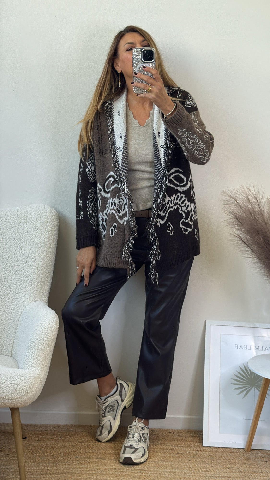 KLIMT CARDIGAN NOCCIOLA E TESTA DI MORO