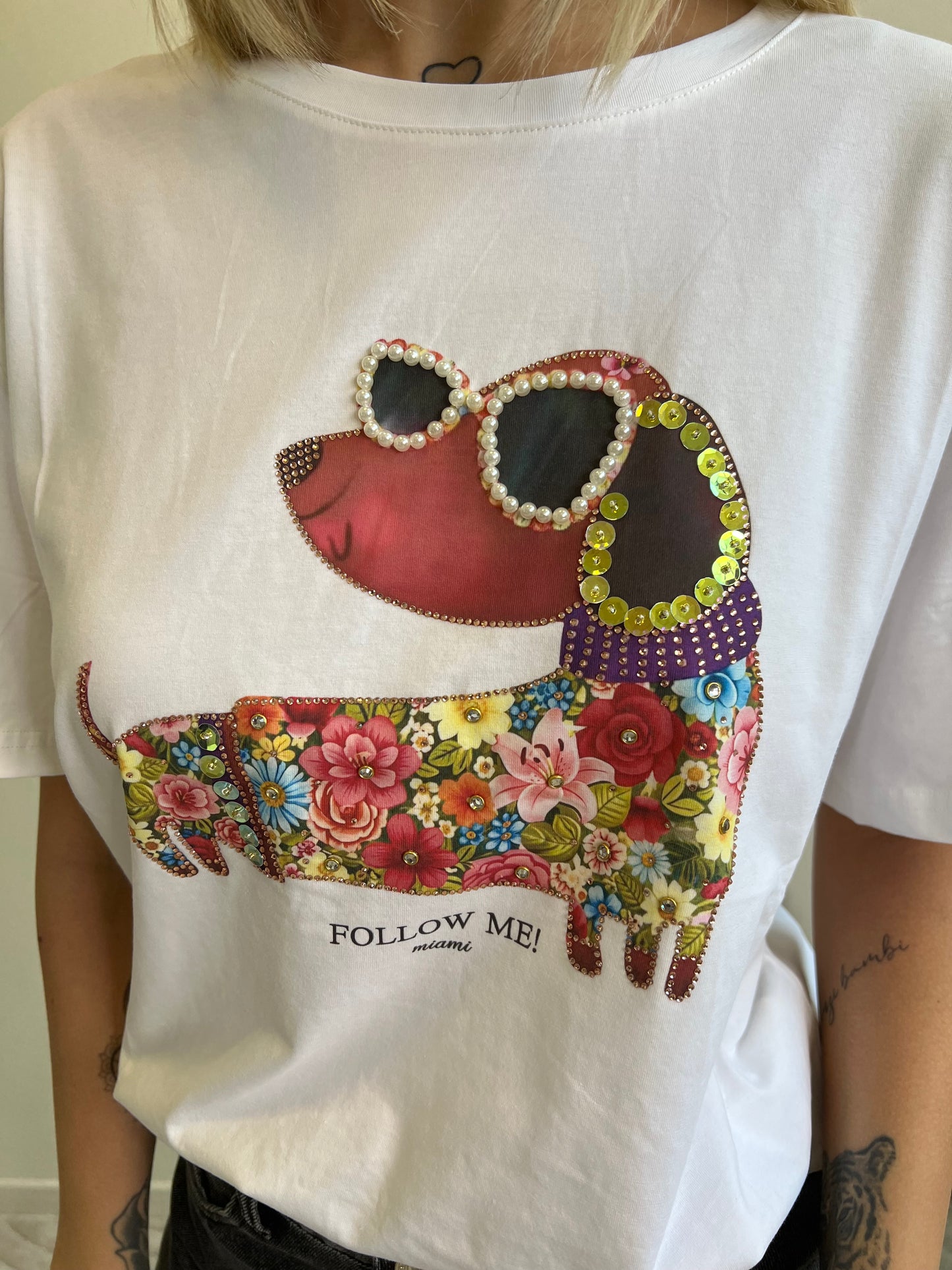 T.SHIRT BASSOTTO BIANCO