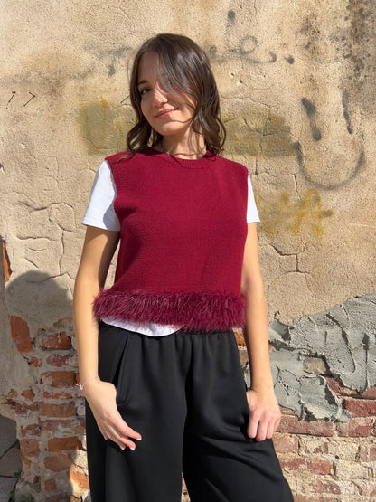 GOSSIP GILET BURGUNDY