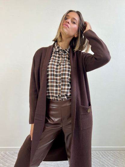 MAXI -CARDIGAN CIOCCOLATO