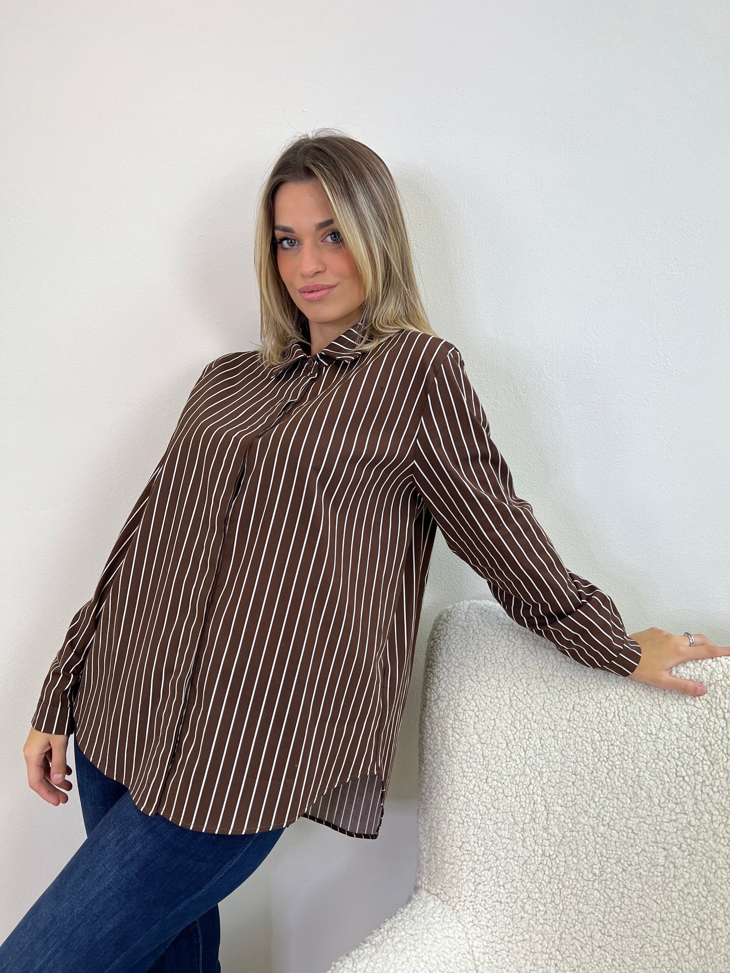 CAMICIA RIGA CIOCCOLATO & PANNA