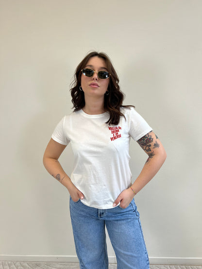 T.SHIRT SCRITTA RICAMATA