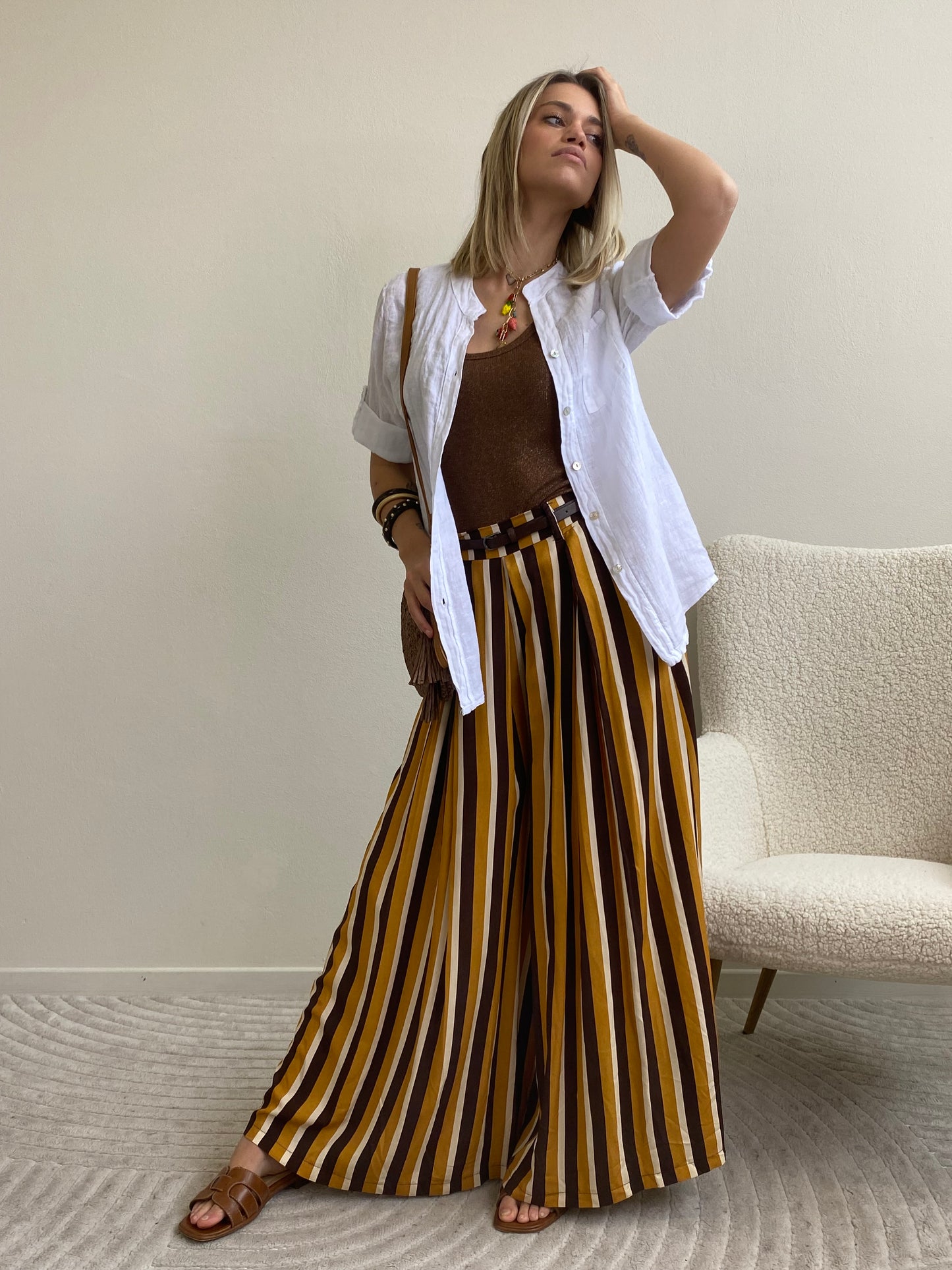 ELI CAMICIA LINO BIANCA taglia S