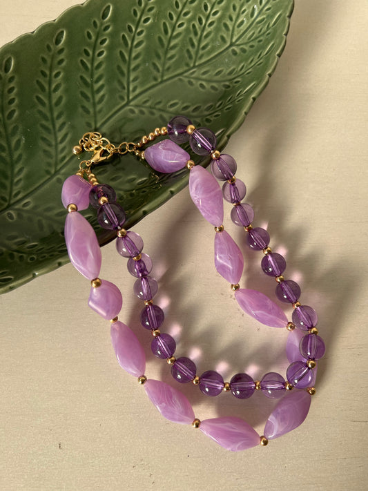 COLLANA DOPPIO FILO VAR.VIOLA