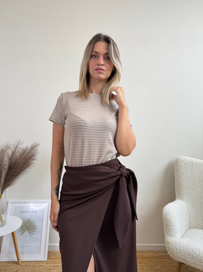 T.SHIRT NINA RIGA ECRÙ E BIANCO