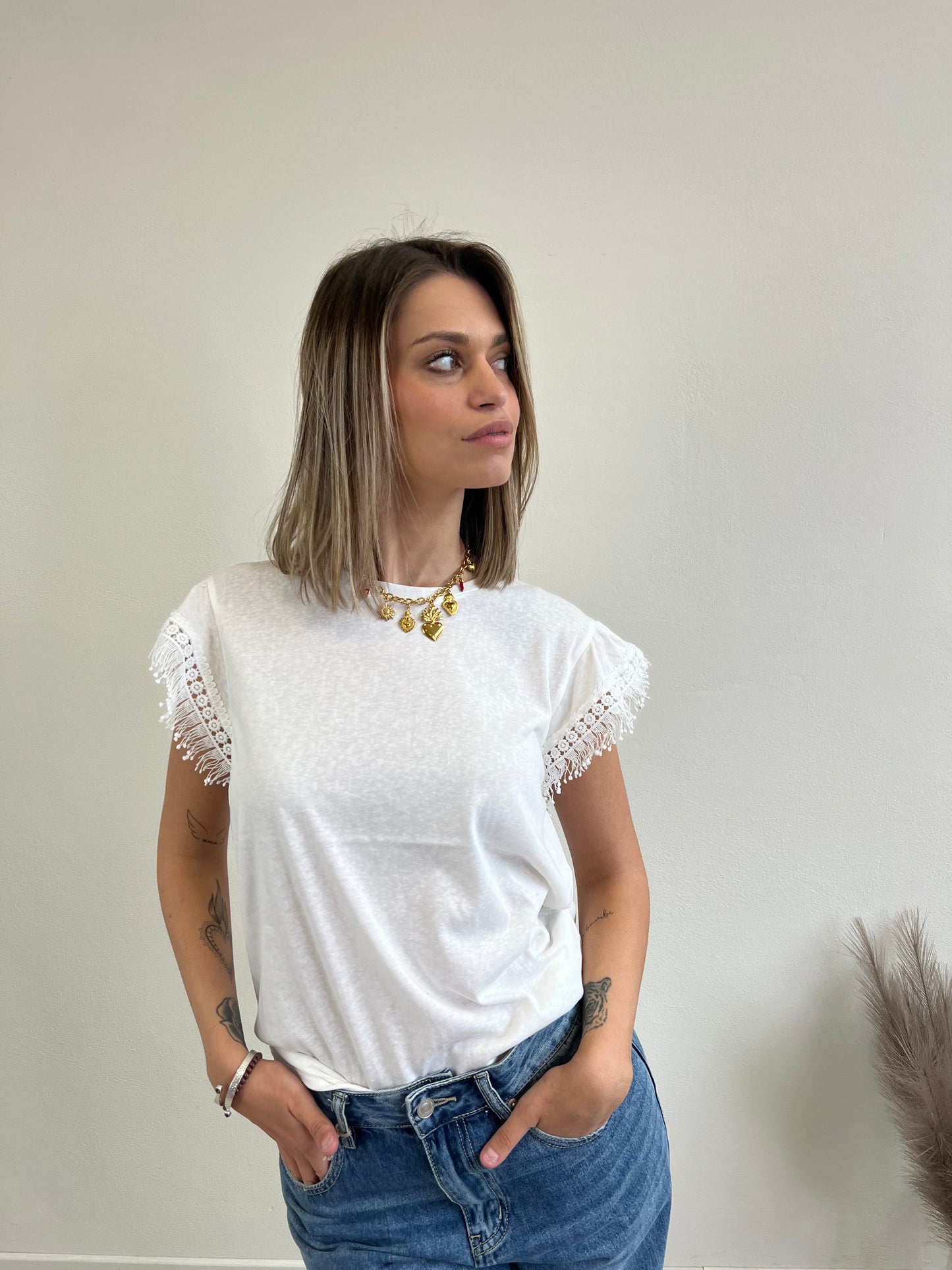 T.shirt YLENIA LATTE TAGLIA L/XL