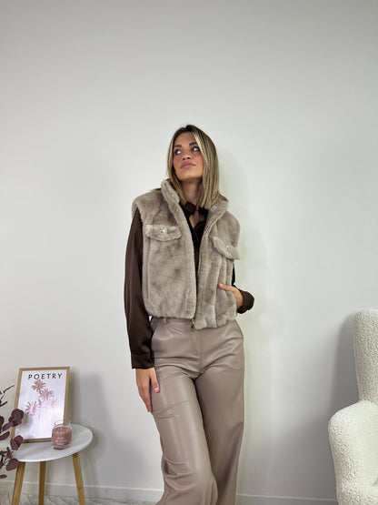 GiLET ECOFUR CAPPUCCINO