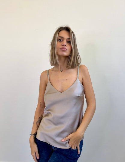 TOP SATIN CHAMPAGNE