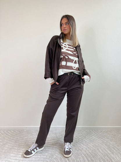 PANTALONE BAGGY CAMOSCIO CIOCCOLATO
