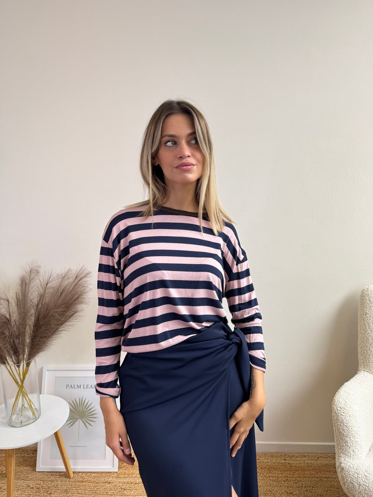 T.SHIRT LIA RIGA BLU E CIPRIA