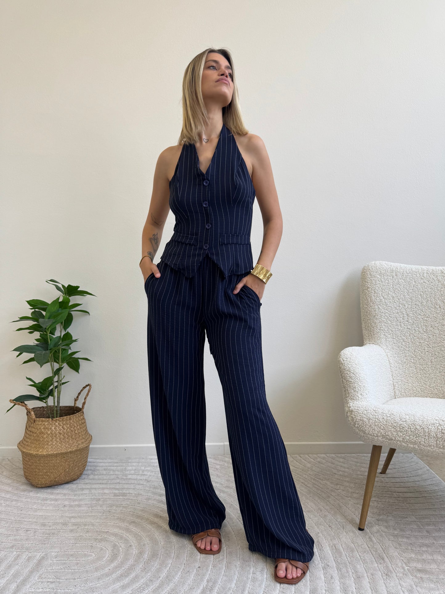 COORDINATO  VANITY BLU GESSATO
