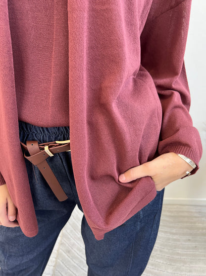 AMBRA CARDIGAN ROSSO INDIA