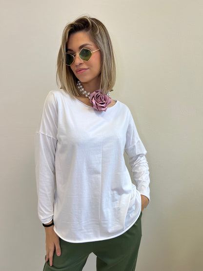 COLLANA 2 FILI PERLE CON ROSA SATIN MALVA