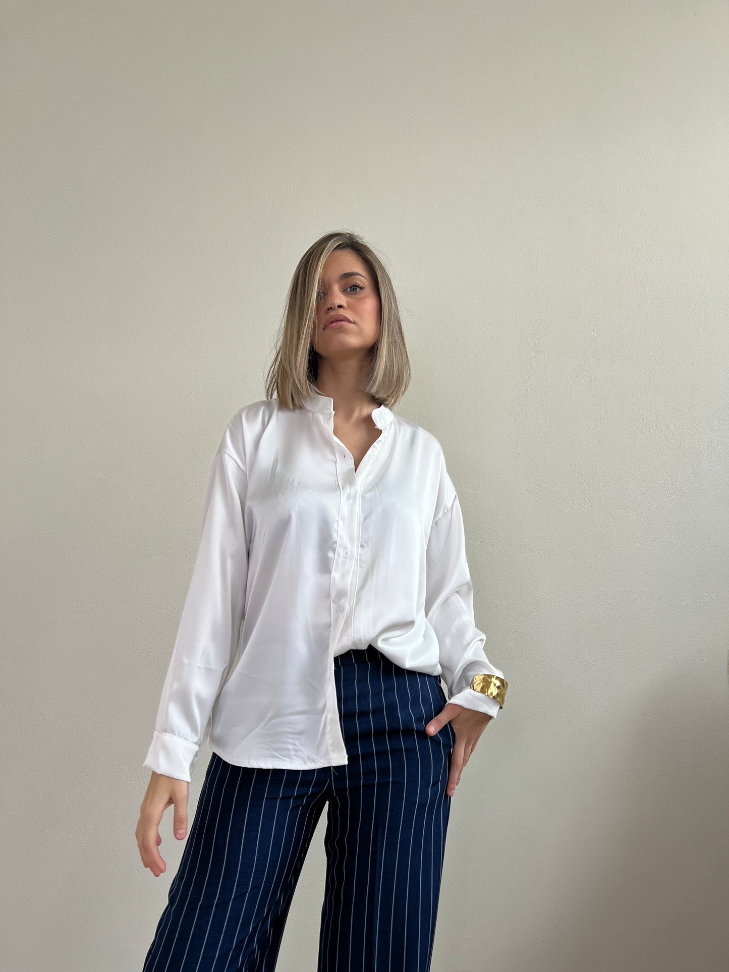 ASTRA BLUSA SATIN BIANCA
