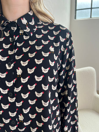 CAMICIA CARTOON STAMPA GALLINA