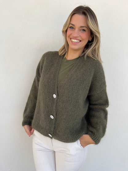 CLIO CARDIGAN MOHAIR VAR. VERDONE