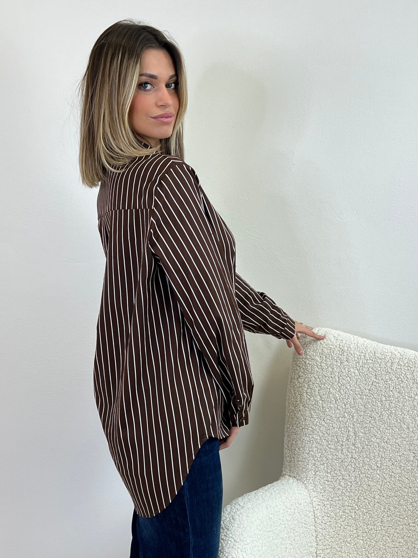 CAMICIA RIGA CIOCCOLATO & PANNA