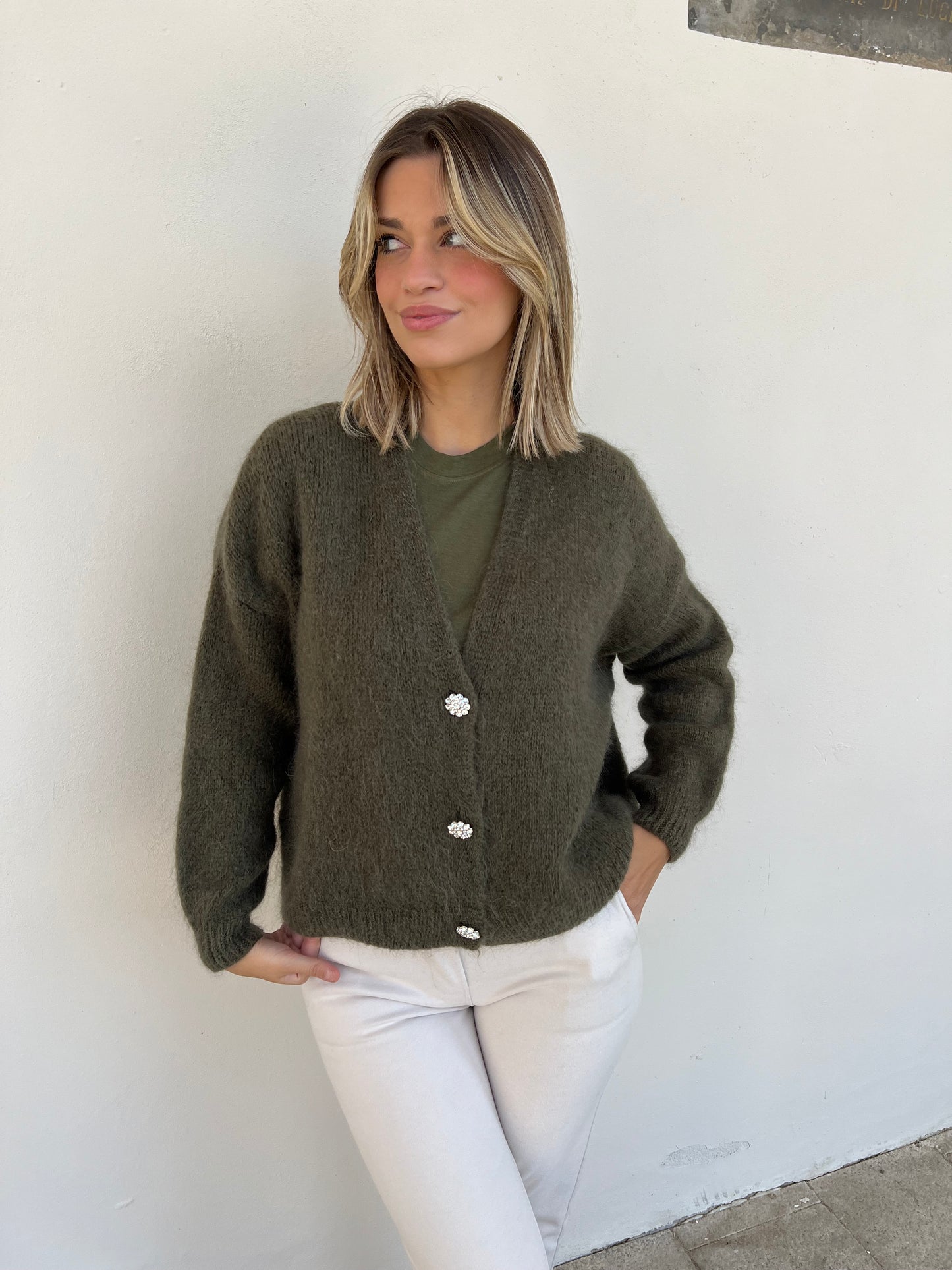 CLIO CARDIGAN MOHAIR VAR. VERDONE