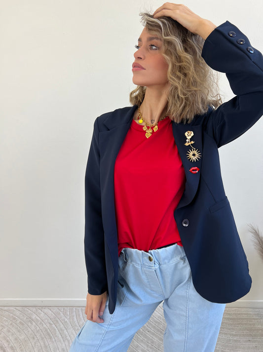 BLAZER FILIPPA BLU TAGLIA L